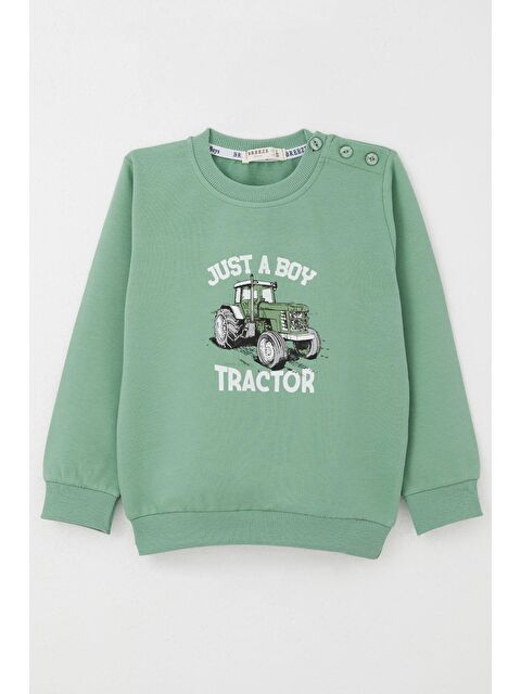 Breeze Erkek Çocuk Sweatshirt Çiftliğin Şimşeği Mint Yeşili (1.5-5 Yaş) - S000352695-1180