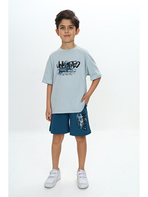 Toontoykids Erkek Çocuk Unlimited Yazı Baskılı Şortlu Takım - S000372642-526