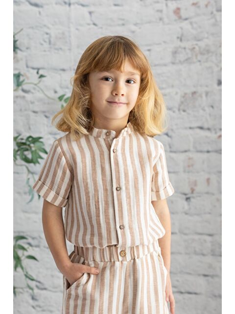 MİNİNİO Erkek Bebek Çizgili Müslin Gömlek - S000363564-19965