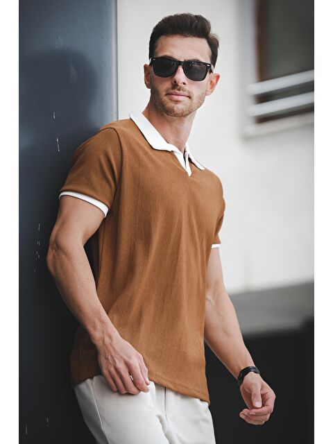 Oksit Ht 945061 Slim Fit Elastanlı Kısa Patlı Apaç Yaka Erkek Tişört - S000280145-20074