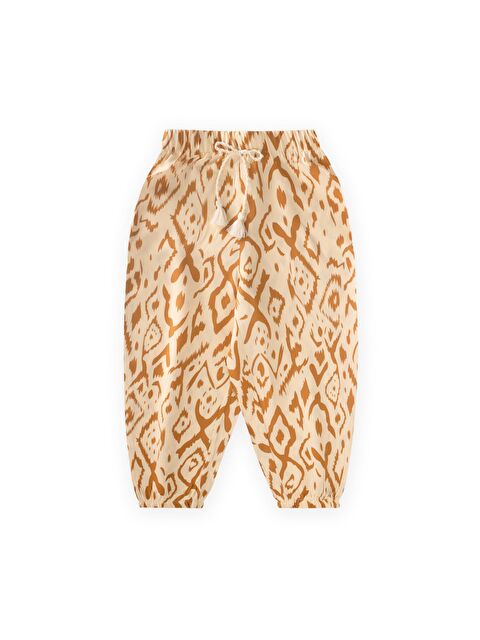CİGİT Desenli Viskon Şalvar 2-10 Yaş Bej