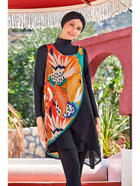 Adasea Elastanlı Tam Kapalı Tesettür Mayo Blas 4562 Siyah - S000254786-19351