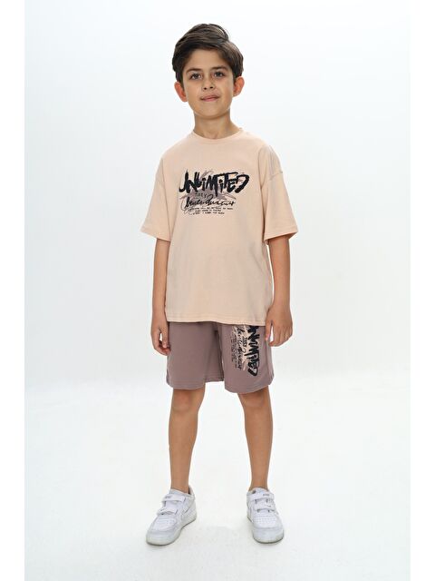 Toontoykids Erkek Çocuk Unlimited Yazı Baskılı Şortlu Takım - S000372642-19928
