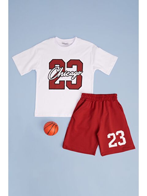 Fullamoda %100 Pamuk Sayı Ve Yazı Baskılı Erkek Çocuk Takım