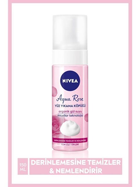 NIVEA Aqua Rose Organik Gül Suyu Içeren Yüz Yıkama Köpüğü 150 ml, Yüz Temizleyici - S000112912-26865