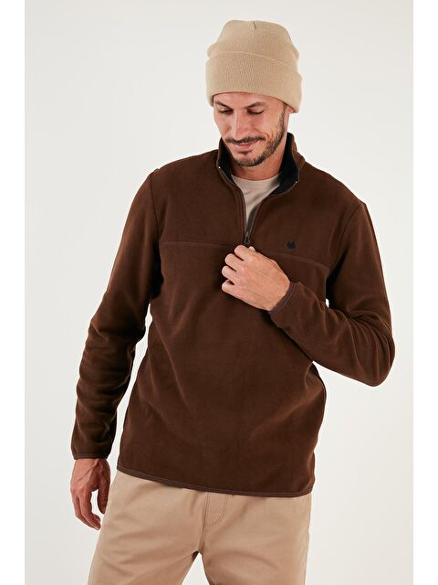 Buratti Slim Fit Anti-Pilling Bato Yaka Kışlık Şardonlu Erkek Polar Sweatshirt 5906001 - S000000640-17365