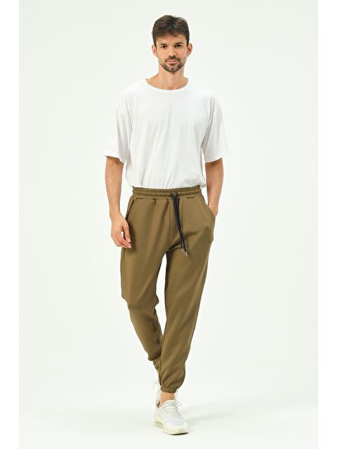 C&City Lastikli Paça Yandan Cepli Erkek Jogger Eşofman Altı 853 Haki - S000220987-18547