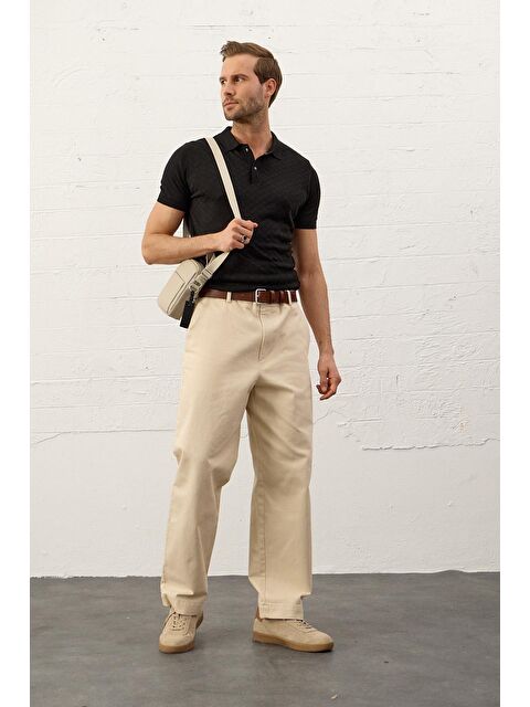 Danger Yumuşak Dokulu Slim-Fit Kalıp Polo Yaka İnce Triko Erkek Tişört - S000167886-19351