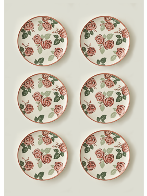 Bella Maison Rose Porselen 6'lı Servis Tabağı (26 cm) - S000506813-23173
