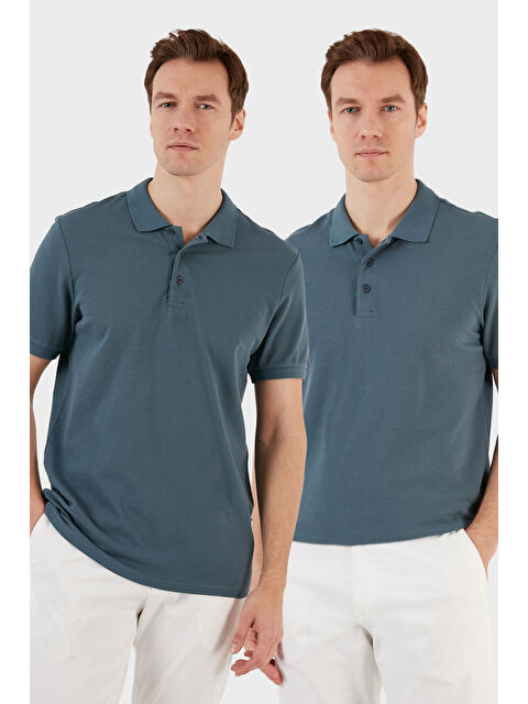 Buratti Okul Kıyafeti Pamuk Regular Fit Düğmeli 2'li Paket Polo Yaka %100 Pamuk Tişört 5902127S2 - S000436829-20019