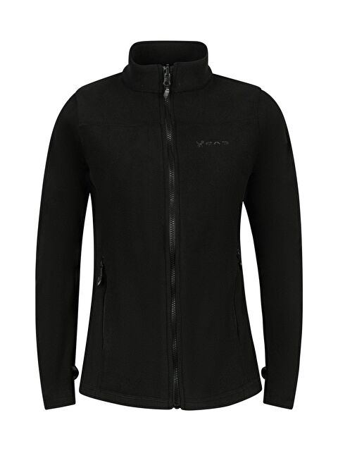 2AS Cara Kadın Tam Fermuarlı İnce Polar Sweatshirt Siyah - S000487661-19351