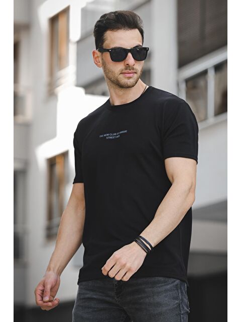 Oksit Ft New Club Baskılı Otoban Bisiklet Yaka Elastanlı Slim Fit Erkek Tişört - S000280331-19351