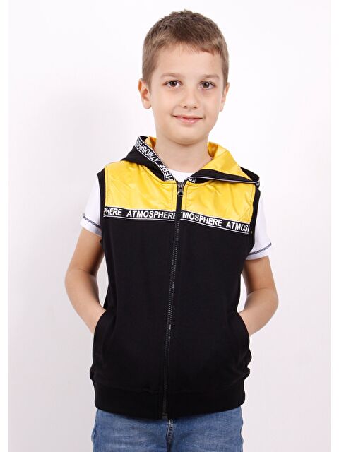 Toontoykids Erkek Çocuk Şeritli Kapüşonlu Yelek - S000372633-19351
