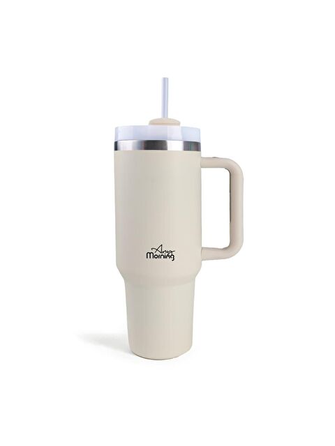 Any Morning Vaha 1200 Ml Üç Kademe Çevirmeli Kapaklı Çift Katman Çelik Termos Mug Krem Sı2440217 - S000506821-19966