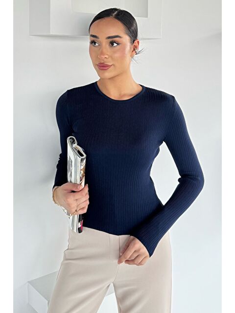 Gülseli Kadın Bisiklet Yaka Fitilli Triko Kazak - S000469756-21164