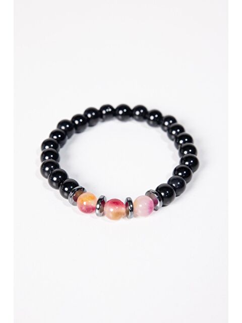 TUDORS Doğal Taş Siyah Erkek Bileklik