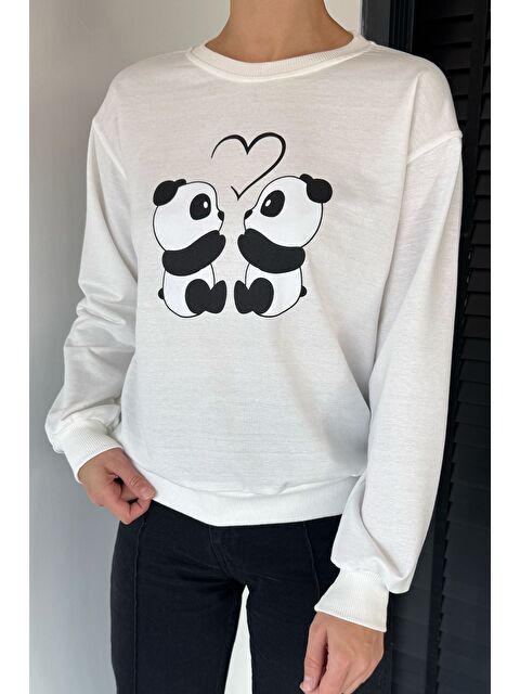 Gülseli Kadın Bisiklet Yaka Ön Baskılı Sweatshirt - S000469772-19966