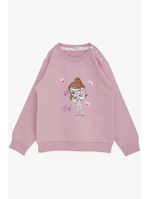 Breeze Kız Bebek Sweatshirt Havalı Kız Baskılı Gülkurusu (1.5-5 Yaş) - S000108134-20028