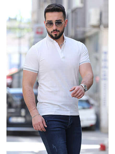 Mishar İtalia Polo Yaka Ön Düğmeli Desenli Elastanlı Erkek Tişört - S000361469-19966