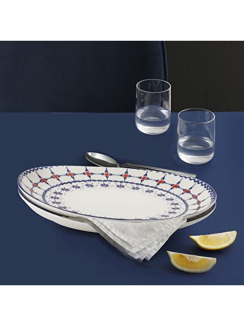 GÜRAL PORSELEN Elıps 2 Parça 25 cm Bone Kayık Tabak - 16141 - S000275001-37646