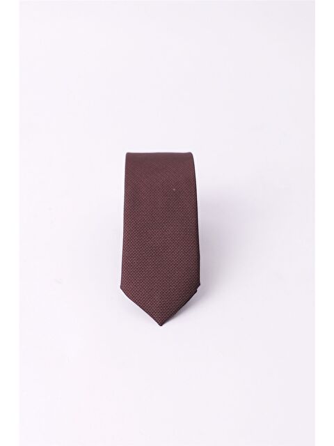 TUDORS Kendinden Desenli Düz Erkek Kahve Kravat