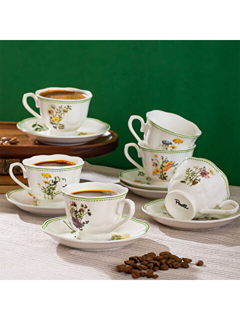 Perotti Secret Garden 6 Kişilik 12 Parça Porselen Kahve Takımı - S000379857-20063