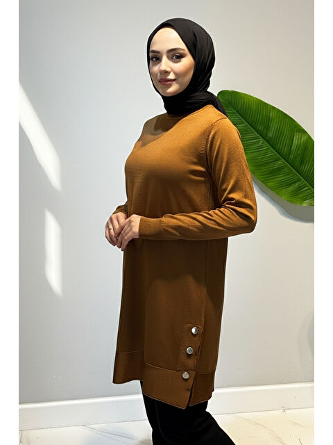 Remsa Düğme Detay Triko Tunik 34120 Kiremit - S000463811-18657