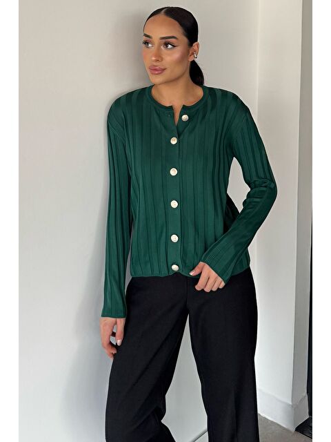 Gülseli Kadın Düğme Detaylı Triko Hırka (m-l-xl Uyumludur) - S000469778-18709