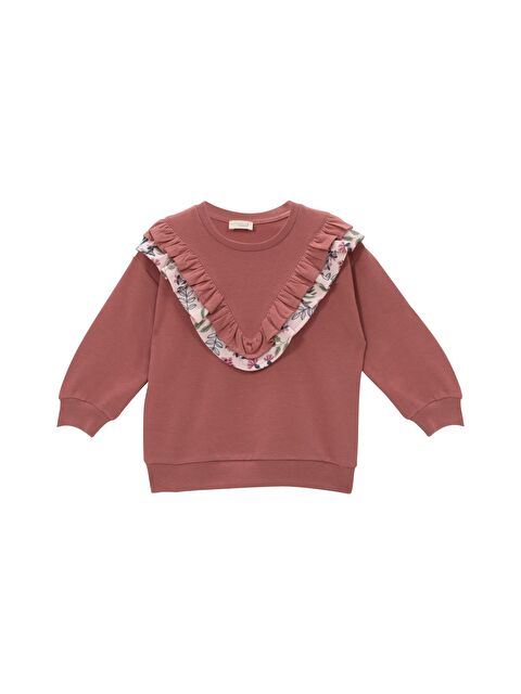 Mi·ni·ni·o Kız Çocuk Fırfır Detaylı Sweatshirt - Gül Kurusu - S000367328-20028