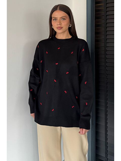 Gülseli Kadın Kurdele Nakışlı Triko Kazak (m-l-xl Uyumludur) - S000469793-19351