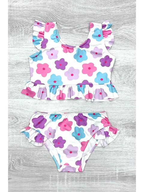 Modanino Kız Çocuk Fırfırlı Mayo Takımı 2-10 Yaş 12221 - S000378522-23173