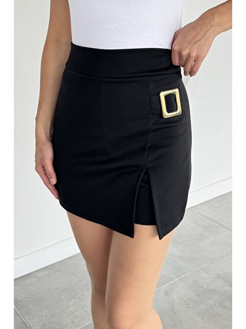 Gülseli Kadın Gold Toka Detaylı Mini Şort Etek - S000469800-19351