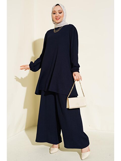 Bigdart Kadın Lacivert Tunik Pantolon Alt Üst Takım 6663 - S000195068-21164