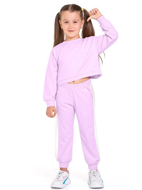 Zepkids Fiyonk Aksesuarlı Lila Renk Kız Çocuk Eşofman Takım - S000356903-17878