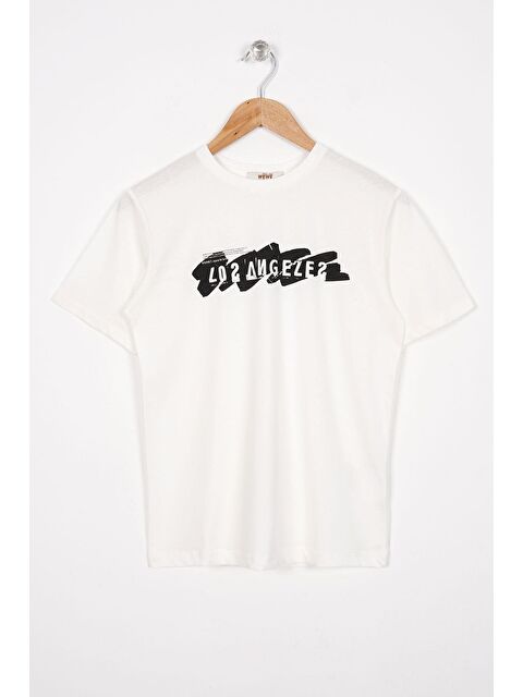 Zepkids Los Angeles Baskılı Ekru Renk Erkek Çocuk Tshirt - S000356900-19965