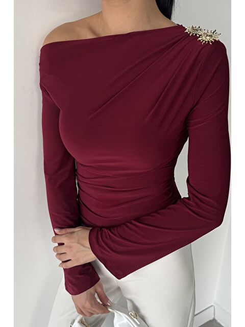 Gülseli Kadın Bel Büzgülü Güneş Aksesuarlı Bluz - S000469820-19951