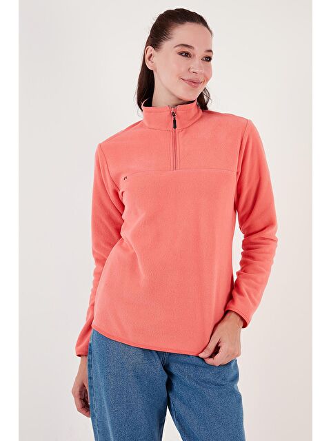 Lela Slim Fit Yumuşak Dokulu Anti-Pilling Tüylenme Yapmayan Yarım Fermuarlı Kadın Polar 5907000 - S000000132-24085