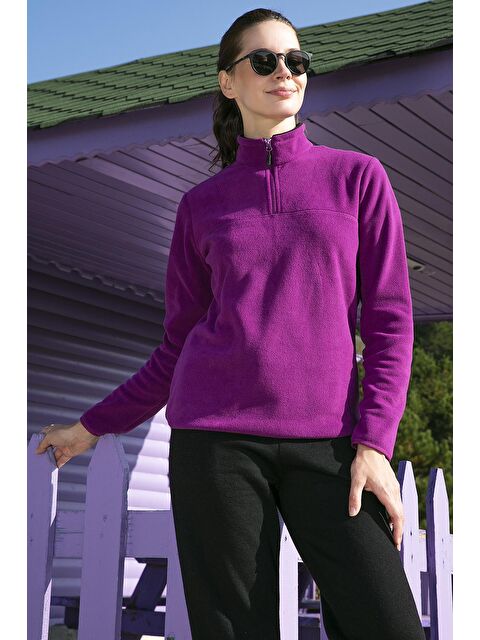 Lela Slim Fit Yumuşak Dokulu Anti-Pilling Tüylenme Yapmayan Yarım Fermuarlı Kadın Polar 5907000 - S000000132-20042