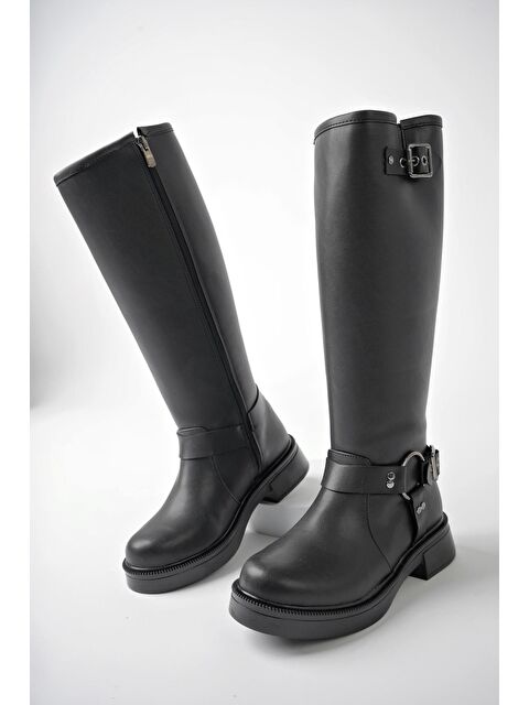 Muggo GİSELE Fermuarlı Kemer Detaylı Kadın Kışlık Çizme - S000119571-19351