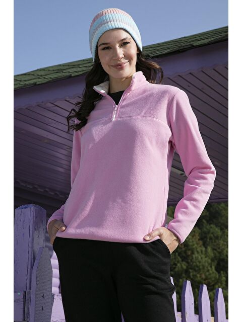 Lela Slim Fit Yumuşak Dokulu Anti-Pilling Tüylenme Yapmayan Yarım Fermuarlı Kadın Polar 5907000 - S000000132-20021