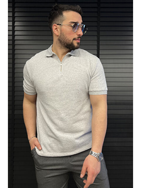Mishar İtalia Erkek Polo Yaka Yarım Fermuarlı Tişört - S000361401-20600