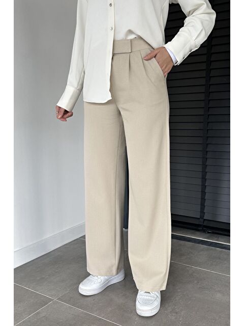 Julude Kadın Bel Lastikli Cırtlı Tesettür Palazzo Pantolon - S000491620-25636