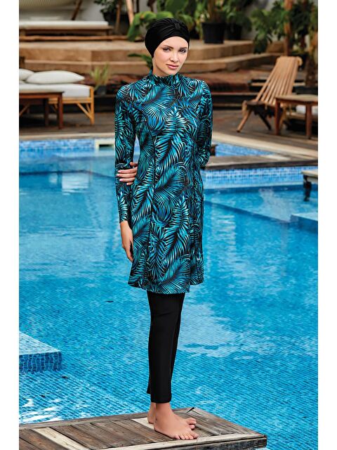 Adasea Likralı Tam Kapalı Tesettür Mayo London 4400 Siyah - S000140492-19351