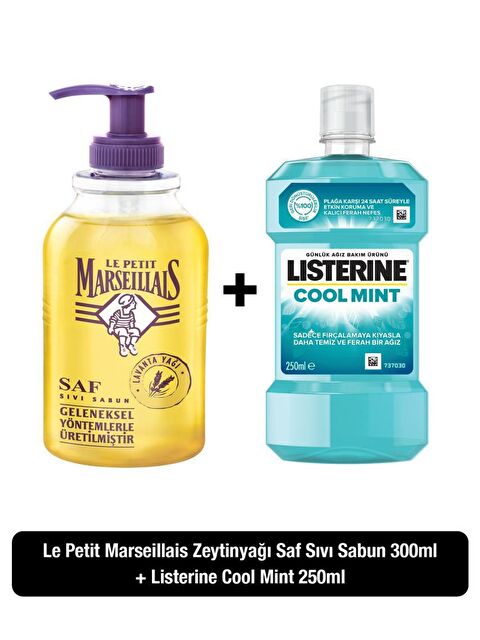 Listerine Cool Mint 250 ml + Le Petit Marseillais Lavanta Yağı Saf Sıvı Sabun 300 ml - S000226677-10231