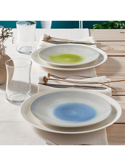 GÜRAL PORSELEN Camelıa 6 Parça Bone Pasta Takımı - 22256 - S000275003-37646