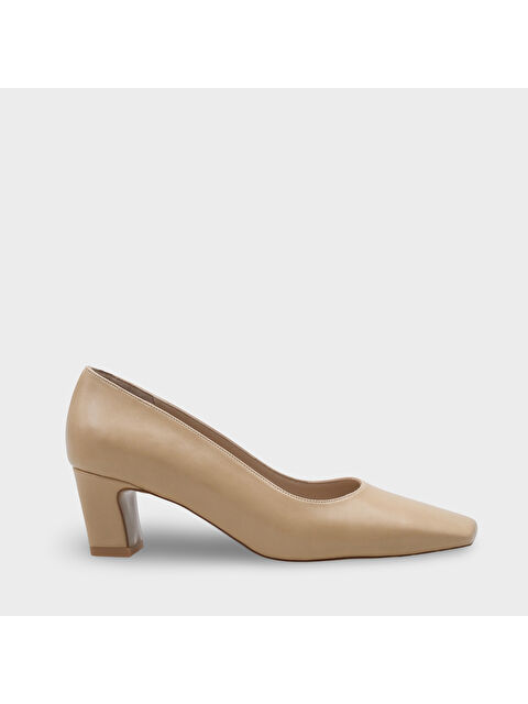 Capone Outfitters Janie Orta Boy Topuklu Küt Burunlu Hakiki Deri Astarlı Kadın Ayakkabı - S000514317-19928