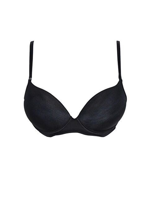 Kompedan 2 Beden Büyük Gösteren Çift Destekli Dolgulu Mikro Kaplı Sihirli Sütyen | Siyah 7033 - S000242449-19351