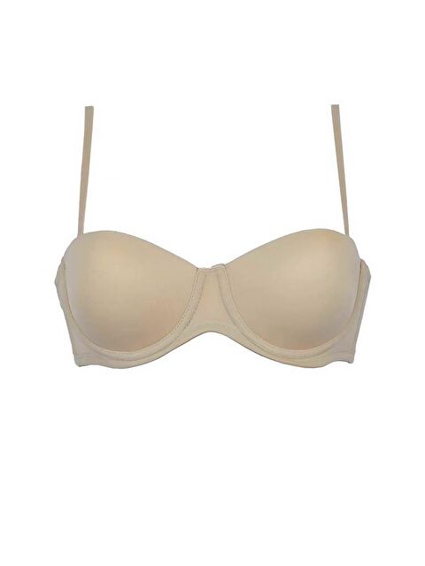 Kompedan Micro Kaplı Silikonlu Destekli Straplez Sütyen Ten | 7030 - S000242462-26407