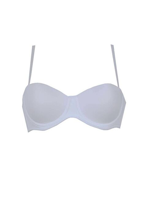 Kompedan Micro Kaplı Silikonlu Destekli Straplez Sütyen Ekru | 7030 - S000242462-19965