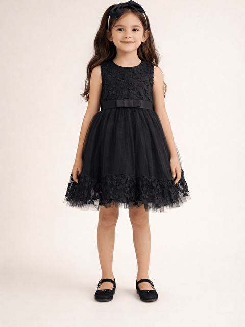 Luggi Baby Tül Etekli Kız Çocuk Abiye Elbise ve Tacı